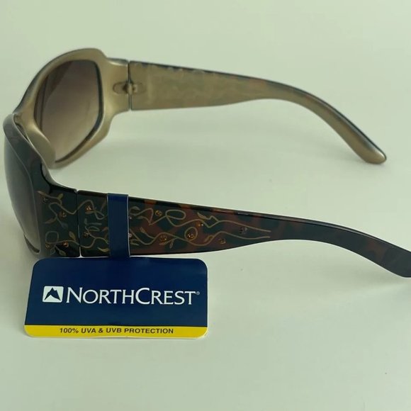 SG00780 NORTHCREST Sunglasses For Women 100% UVA/UVB Rectangular Brown Gradient - Picture 5 of 7
